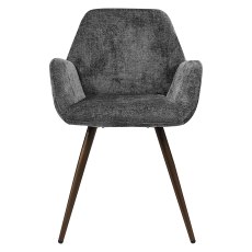 Zoran - Dining Chair in Grey Chenille Fabric (Pair)