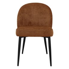 Cleo - Dining Chair in Orange Chenille Fabric (Pair)