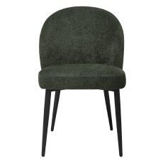 Cleo - Dining Chair in Green Chenille Fabric (Pair)