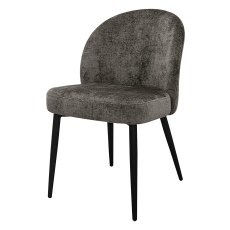 Cleo - Dining Chair in Grey Chenille Fabric (Pair)
