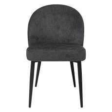 Cleo - Dining Chair in Dark Grey Chenille Fabric (Pair)