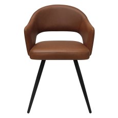 Sterling - Dining Chair in Tan Faux Leather (Pair)