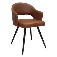 Sterling - Dining Chair in Tan Faux Leather (Pair)