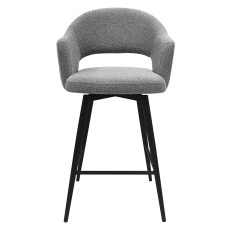 Sterling - Swivel Bar Stool in Light Grey Boucle Fabric