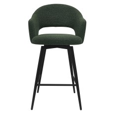 Sterling - Swivel Bar Stool in Green Boucle Fabric