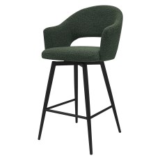 Sterling - Swivel Bar Stool in Green Boucle Fabric
