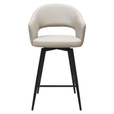 Sterling - Swivel Bar Stool in Ivory Faux Leather