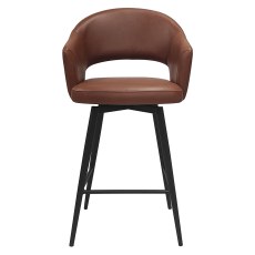 Sterling - Swivel Bar Stool in Tan Faux Leather