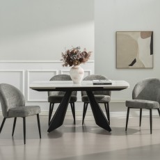 Levanti H5218 3 M1 WhiteTable BlackLeg GreyChair 