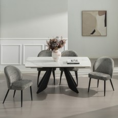 Levanti H5218 3 M2 WhiteTable BlackLeg GreyChair