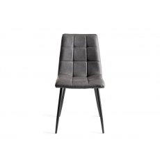 Ramsay X Leg Oak Effect 6 Seater Dining Table & 6 Mondrian Dark Grey Faux Leather Chairs