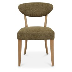 Bosco - Rustic Oak Dining Chair in Green Fabric (Pair) Bosco - Rustic Oak Dining Chair in Green Fabric (Pair)