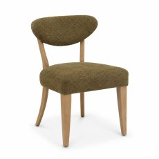 Bosco - Rustic Oak Dining Chair in Green Fabric (Pair) Bosco - Rustic Oak Dining Chair in Green Fabric (Pair)