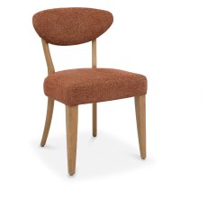 Bosco - Rustic Oak Dining Chair in Auburn Fabric (Pair) Bosco - Rustic Oak Dining Chair in Auburn Fabric (Pair)