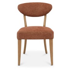 Bosco - Rustic Oak Dining Chair in Auburn Fabric (Pair) Bosco - Rustic Oak Dining Chair in Auburn Fabric (Pair)