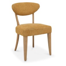 Bosco - Rustic Oak Dining Chair in Mustard Fabric (Pair) Bosco - Rustic Oak Dining Chair in Mustard Fabric (Pair)