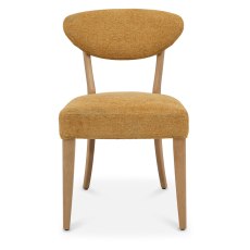 Bosco - Rustic Oak Dining Chair in Mustard Fabric (Pair) Bosco - Rustic Oak Dining Chair in Mustard Fabric (Pair)