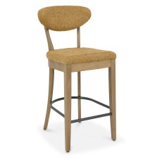 Bosco - Rustic Oak Bar Stool in Mustard Fabric (Pair) Bosco - Rustic Oak Bar Stool in Mustard Fabric (Pair)