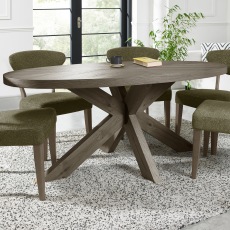 Bosco - Fumed Oak Large 6 Seater Wooden Dining Table