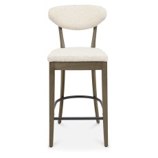 Bosco - Fumed Oak Bar Stool in Oatmeal Fabric (Pair) Bosco - Fumed Oak Bar Stool in Oatmeal Fabric (Pair)