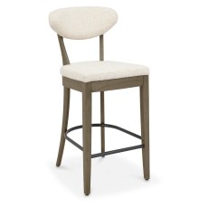 Bosco - Fumed Oak Bar Stool in Oatmeal Fabric (Pair) Bosco - Fumed Oak Bar Stool in Oatmeal Fabric (Pair)