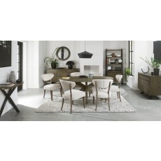 Bosco - Fumed Oak Dining Chair in Oatmeal Fabric (Pair)