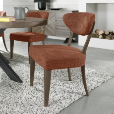 Bosco - Fumed Oak Dining Chair in Auburn Fabric (Pair)