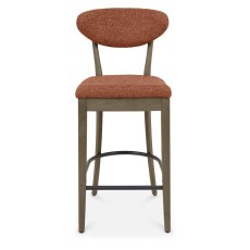 Bosco - Fumed Oak Bar Stool in Auburn Fabric (Pair) Bosco - Fumed Oak Bar Stool in Auburn Fabric (Pair)