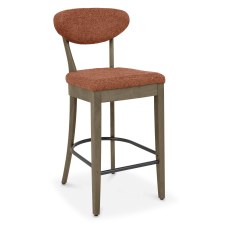 Bosco - Fumed Oak Bar Stool in Auburn Fabric (Pair) Bosco - Fumed Oak Bar Stool in Auburn Fabric (Pair)