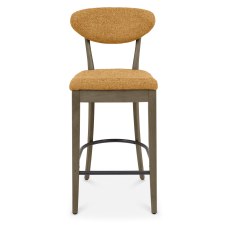 Bosco - Fumed Oak Bar Stool in Mustard Fabric (Pair) Bosco - Fumed Oak Bar Stool in Mustard Fabric (Pair)
