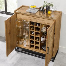 Lowry - Rustic Oak Drinks Cabinet