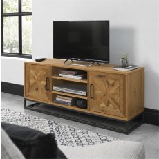 Lowry - Rustic Oak Media Unit