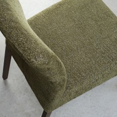 Alto - Dark Oak Dining Chair in Green Fabric (Pair)