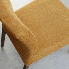 Alto - Dark Oak Dining Chair in Mustard Fabric (Pair)
