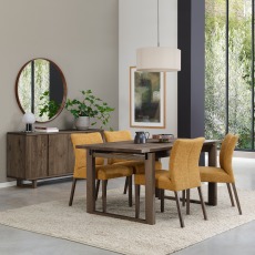 Alto - Dark Oak Dining Chair in Mustard Fabric (Pair)
