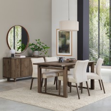 Alto - Dark Oak Dining Chair in Oatmeal Fabric (Pair)