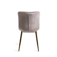 Rothko Grey Velvet Fabric Chairs with Gold Legs