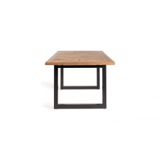 Lowry Rustic Oak 6-8 Dining Table & 6 Fontana Grey Velvet Fabric Chairs