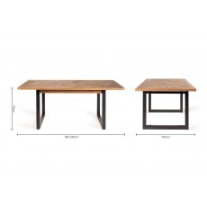 Lowry Rustic Oak 6-8 Dining Table & 6 Fontana Grey Velvet Fabric Chairs