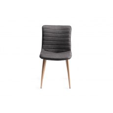 Hopper Scandi Oak 4-6 Dining Table & 4 Eriksen Dark Grey Faux Leather Chairs