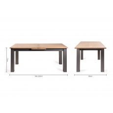 Hopper Scandi Oak 6-8 Dining Table & 6 Eriksen Grey Velvet Fabric Chairs