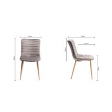 Hopper Scandi Oak 6-8 Dining Table & 6 Eriksen Grey Velvet Fabric Chairs