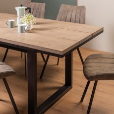 Turner Weathered Oak 4-6 Dining Table & 4 Fontana Tan Faux Suede Chairs