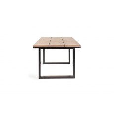 Turner Weathered Oak 6-8 Dining Table & 6 Fontana Green Velvet Fabric Chairs