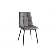Johansen Scandi Oak 6-8 Seater Dining Table & 6 Mondrian Dark Grey Faux Leather Chairs
