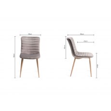 Johansen Scandi Oak 6 Seater Dining Table & 6 Eriksen Grey Velvet Fabric Chairs