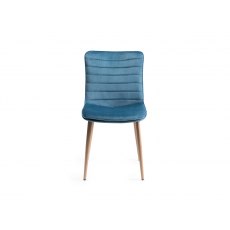 Johansen Scandi Oak 4 Seater Dining Table & 4 Eriksen Petrol Blue Velvet Fabric Chairs