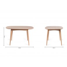 Johansen Scandi Oak 4 Seater Dining Table & 4 Mondrian Dark Grey Faux Leather Chairs