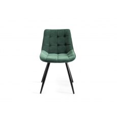 Tuxen Weathered Oak 6-8 Dining Table & 6 Seurat Green Velvet Fabric Chairs