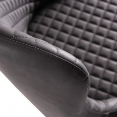 Cezanne Dark Grey Faux Leather Chairs with Black Legs
